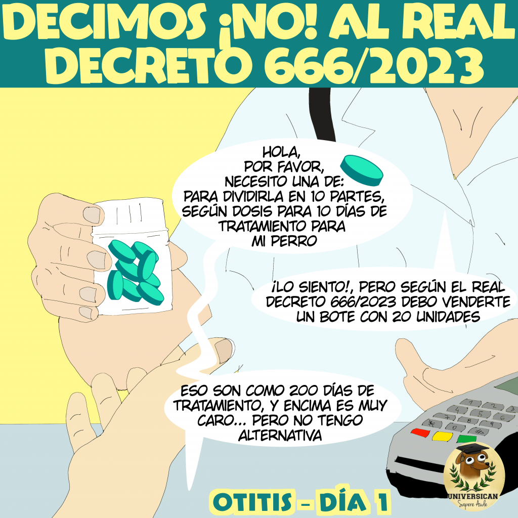 Con el Real Decreto 666/2023, el protocolo obliga a probar primero medicaciones menos efectivas, recetar solo medicamentos veterinarios, y comprar envases grandes. Esto retrasa el tratamiento, aumenta los costos y complica el acceso a la solución adecuada.