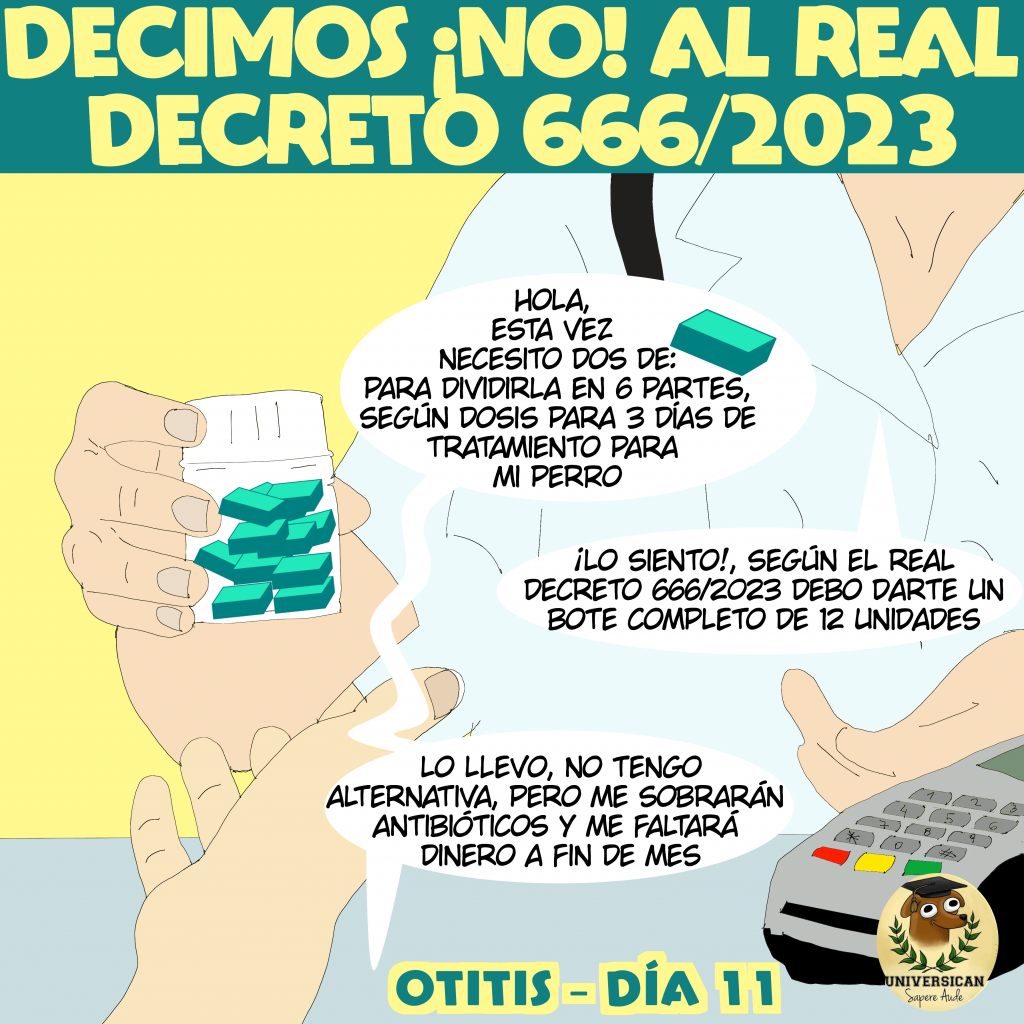 Con el Real Decreto 666/2023, el protocolo obliga a probar primero medicaciones menos efectivas, recetar solo medicamentos veterinarios, y comprar envases grandes. Esto retrasa el tratamiento, aumenta los costos y complica el acceso a la solución adecuada.