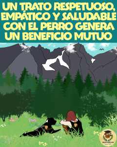 Un perro y su humana comparten un momento que les beneficia a ambos.